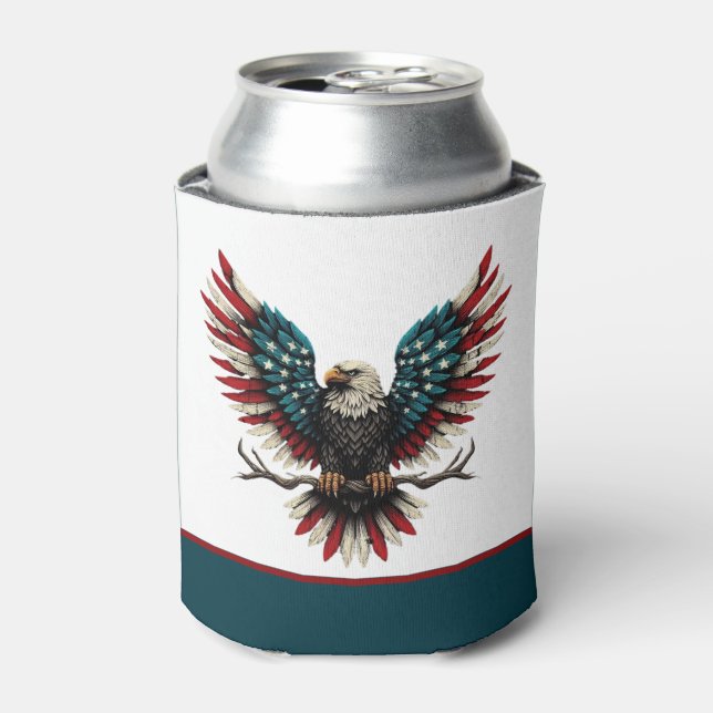Enfriador De Latas Águila calva norteamericana/estadounidense patriót (Lata Anverso)