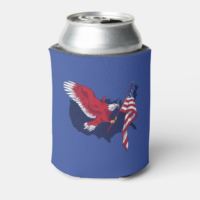 Enfriador De Latas Águila de la bandera estadounidense (Reverso de la lata)