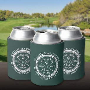 Enfriador De Latas Agujero de golf en un verde esmeralda Personalizad