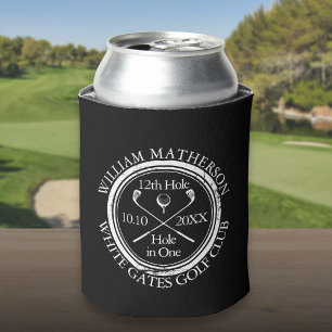 Enfriador De Latas Agujero de Golf en Uno Personalizado en Negro y Bl