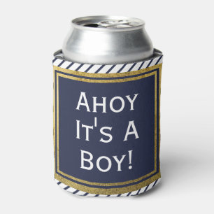 Enfriador De Latas Ahoy Es Un Chico Baby Shower Nautical