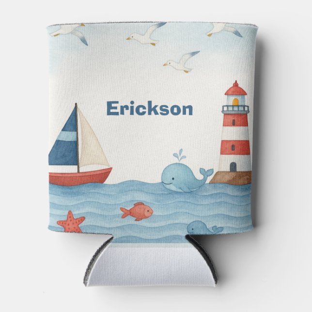 Enfriador De Latas Ahoy es un niño Refrigerador de bebidas náutico (Anverso)