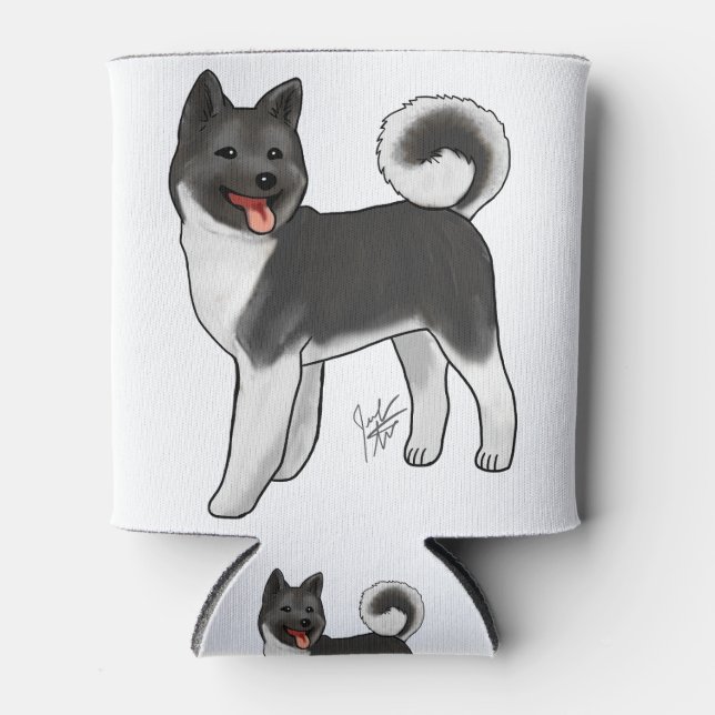 Enfriador De Latas Akita - Blanco y negro (Anverso)