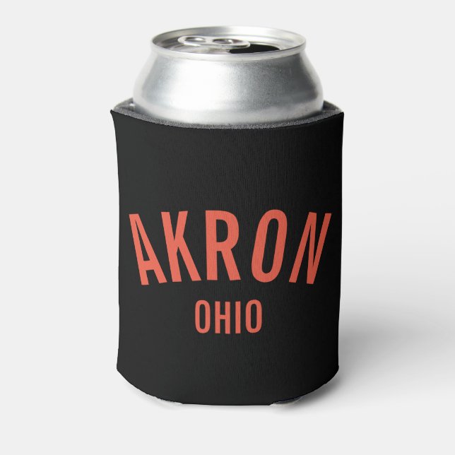 Enfriador De Latas Akron, Ohio Magnet (Reverso de la lata)