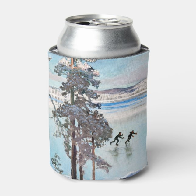 Enfriador De Latas Akseli Gallen-Kallela - Patinadores cerca de la co (Lata Anverso)