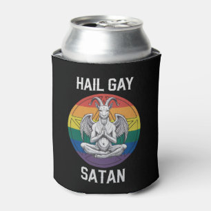 Enfriador De Latas Alabado sea Satanás gay Cabra divertida gótica gót