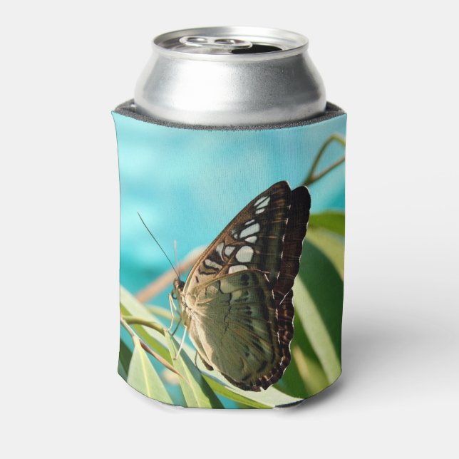 Enfriador De Latas Alas cerradas de mariposa marrón (Reverso de la lata)