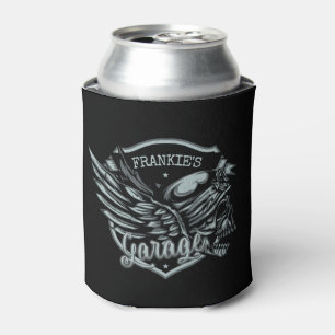 Enfriador De Latas Alas de cráneo de motociclista personalizadas NAME