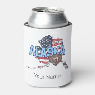 Enfriador De Latas Alaska State Estados Unidos Map Vintage USA
