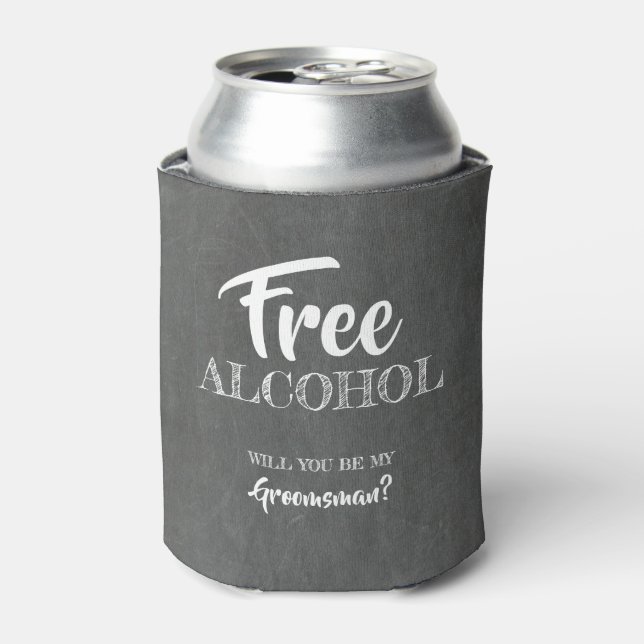 Enfriador De Latas Alcohol Gratis - Propuesta Divertida para Padrino  (Lata Anverso)