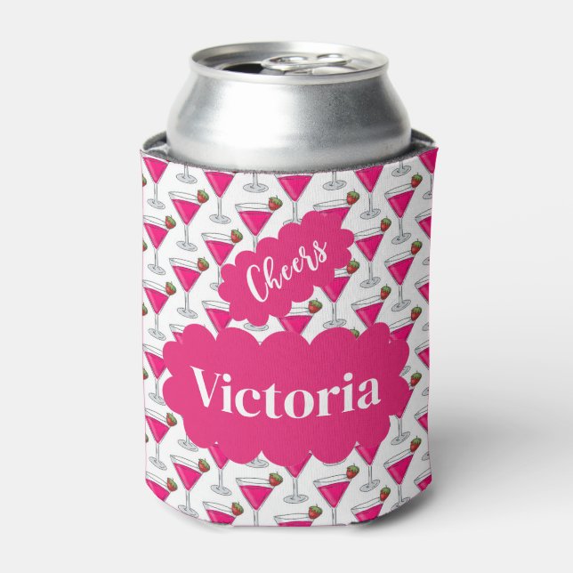 Enfriador De Latas Alegres de nombres de cócteles rosados (Lata Anverso)