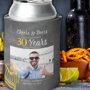 Enfriador De Latas Alegres y cervezas para foto de cumpleaños de 30 a