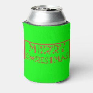 Enfriador De Latas Alegría Navideña Vibrante Feliz Navidad Verde Lima