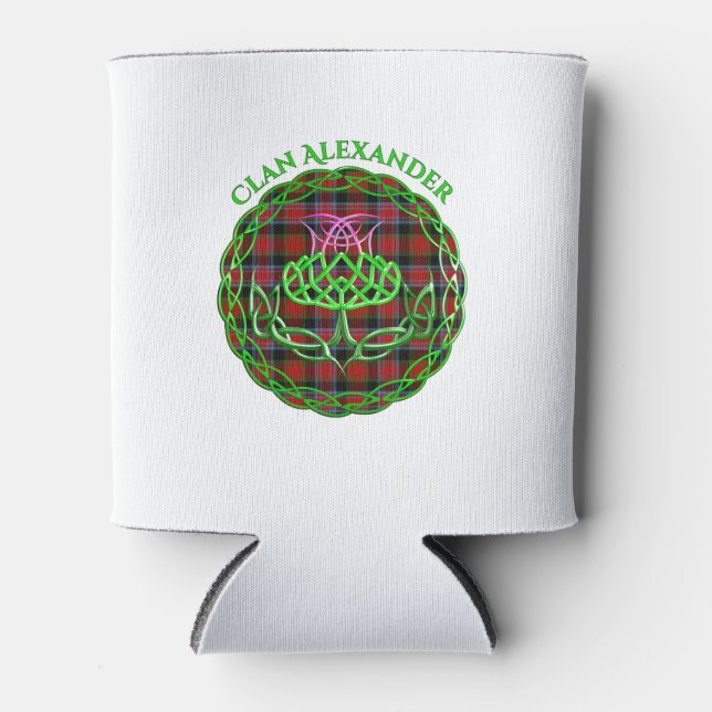 Enfriador De Latas Alexander Scottish Tartán Celtic Thistle (Anverso)