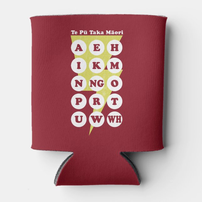 Enfriador De Latas Alfabeto maorí Te Pu Taka (Anverso)