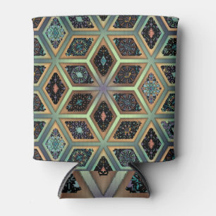 Enfriador De Latas Alfombra floral de Vibrant Mandala