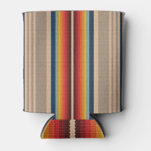 Enfriador De Latas Alfombra Mexicana: Coloridas franjas sin costura.
