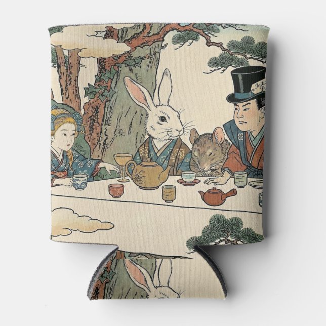 Enfriador De Latas Alice Lost in Japan | Ukiyo-e Mad Tea Party (Anverso)
