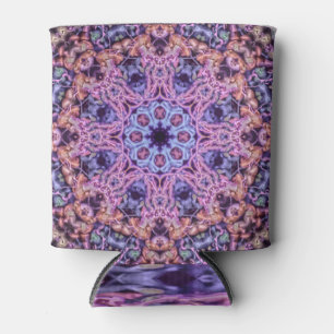 Enfriador De Latas Alien Kaleidoscopic Mandala morado intrincado