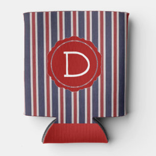 Enfriador De Latas All-American Monogrammed Patriotic Striped Favor
