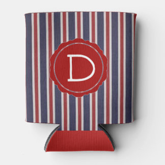 Enfriador De Latas All-American Monogrammed Patriotic Striped Favor
