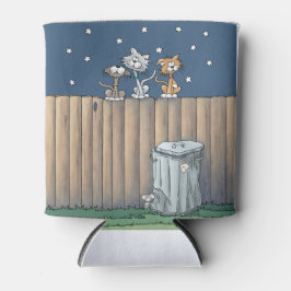 Enfriador De Latas Alley Cats en una valla Refrigerador de bebidas