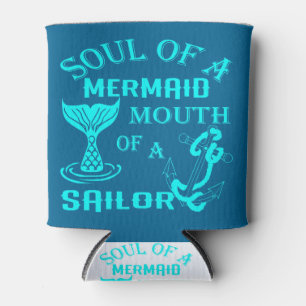 Enfriador De Latas Alma de una boca de la sirena de un marinero