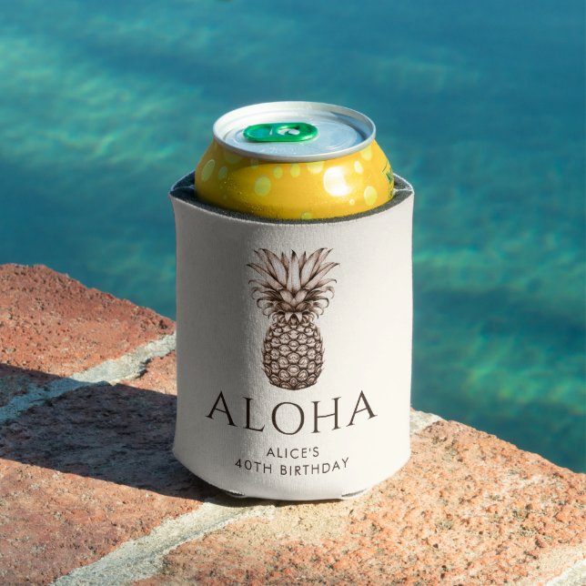 Enfriador De Latas Aloha fiesta tropical con piña (Piscina in situ)