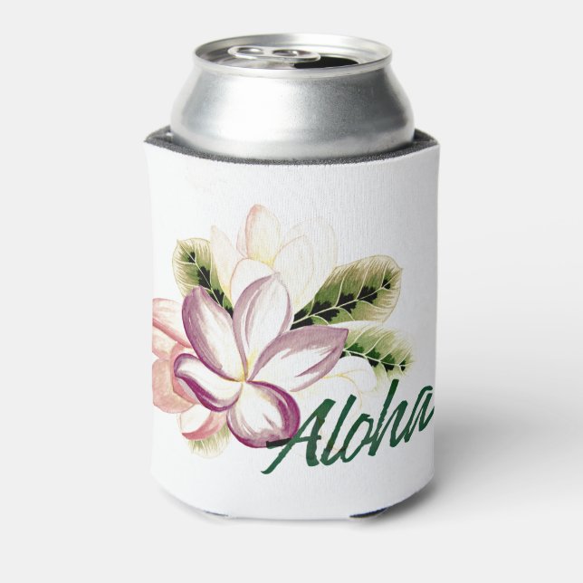 Enfriador De Latas Aloha Plumeria (Reverso de la lata)