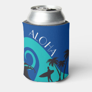 Enfriador De Latas Aloha Surf y Palmeras