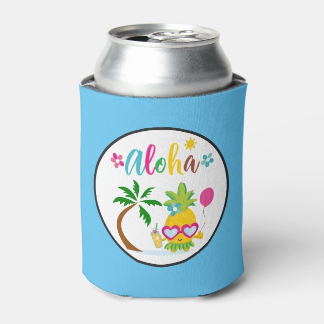 Enfriador De Latas Aloha Tropical Luau Fiesta (Lata Anverso)