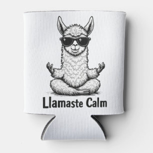 Enfriador De Latas Alpaca Stay Calm Llamaste Lama Yoga Funny