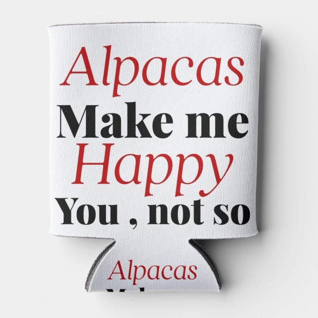 Enfriador De Latas alpacas me hacen feliz no tanto (Anverso)