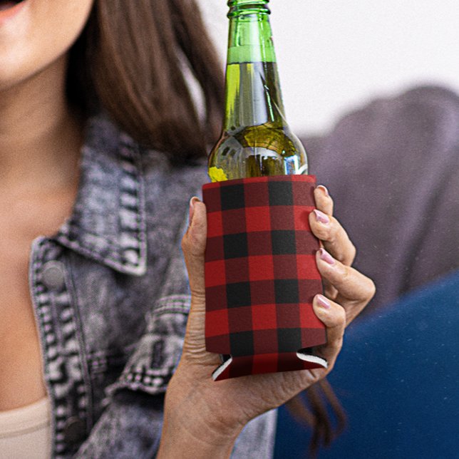 Enfriador De Latas Alumbrador rústico de moda de Buffalo Plaid (Subido por el creador)
