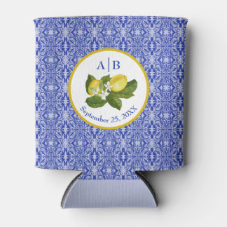 Enfriador De Latas Amalfi Coast I Italian Lemon & Blue Tile Mongram