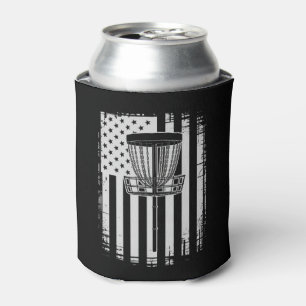 Enfriador De Latas Amante del deporte de golf de disco USA bandera