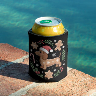 Enfriador De Latas Amante del perro salchicha de jengibre y pan de je