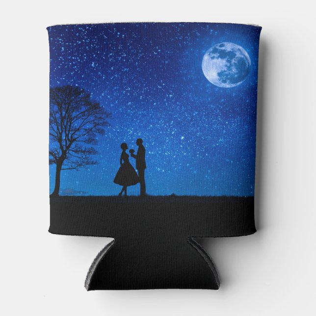 Enfriador De Latas Amantes bajo luna llena (Anverso)