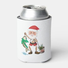 Enfriador De Latas Amantes de la pesca navideña