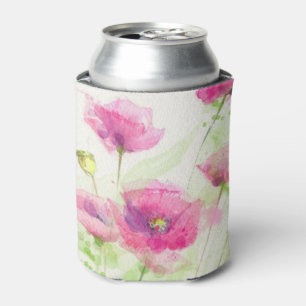 Enfriador De Latas Amapolas pintadas 3 de la acuarela