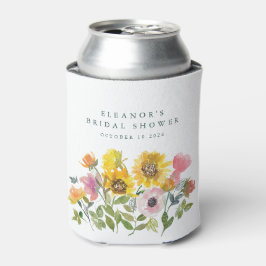 Enfriador De Latas Amarillo de Girasol Aquarela Regalo Personalizado