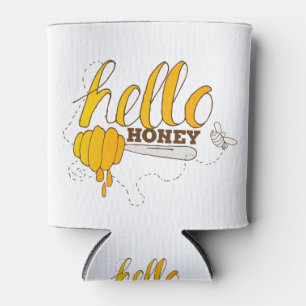 Enfriador De Latas Amarillo dorado y miel marrón