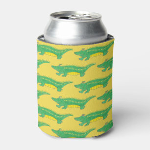 Enfriador De Latas Amarillo lagarto verde Crocodile Gator Croce Anima