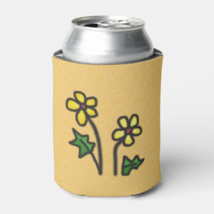 Enfriador De Latas Amarillo suave de las flores