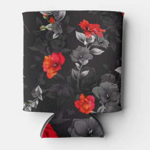 Enfriador De Latas Amaryllis floral sin soldadura fondo negro