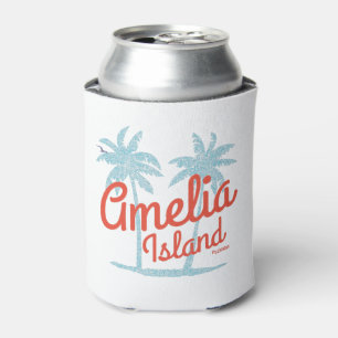 Enfriador De Latas Amelia Island Florida Beach Coral Surf Souvenir