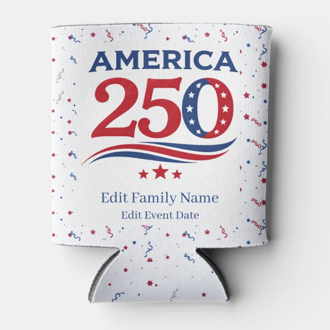 Enfriador De Latas America 250: Personalized Family Reunion Party  (Anverso)