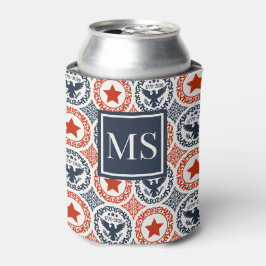 Enfriador De Latas Americana Heritage Águila Damask Monograma