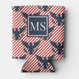 Enfriador De Latas Americana Heritage Eagle Stripe Monogram