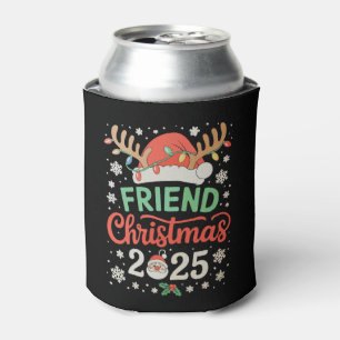 Enfriador De Latas Amigo Navidad 2025 Santa Reno Luces de Navidad
